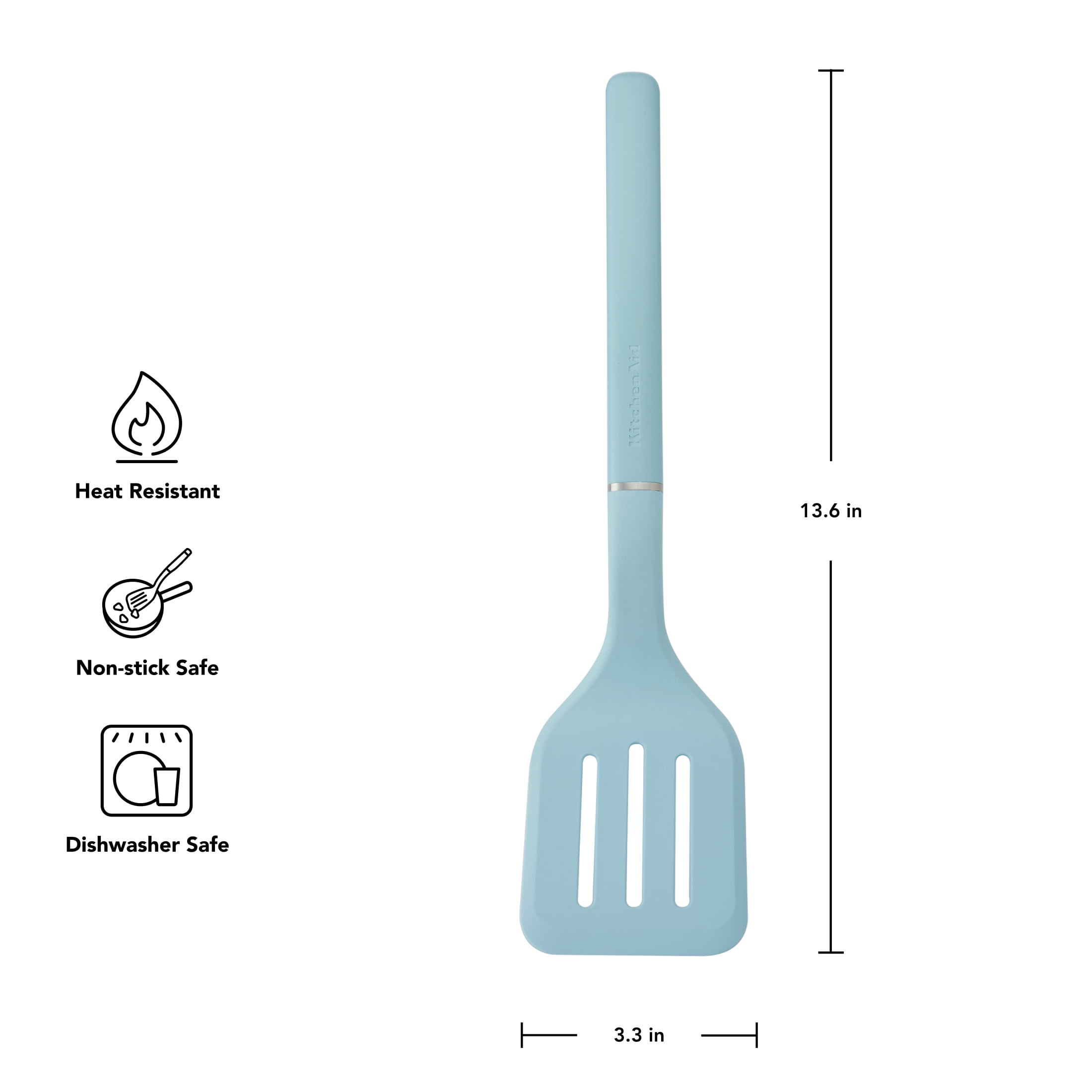 KitchenAid 3-Piece Cooking Utensils Set with Ergonomic Handles, Mineral Water
