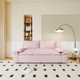 thumbnail image 6 of 70" Sleeper Sofa with Pull Out Bed,3-in-1 Velvet Convertible Sofa Bed with Side Storage,Queen Size Sleeper Sofa Loveseat with Adjustable Backrest and 2 Pillows for Living Room,Pink, 6 of 7