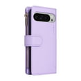 thumbnail image 2 of Allytechgroup Flip Wallet Phone Case for Google Pixel 9 Pro XL, Shockproof Case with Credit Card Slot Shoulder Strap Lanyard Zipper PU Leather Phone Case for Women Girls, Purple, 2 of 9