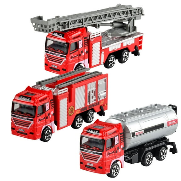 Toys Details Emergency 3PCS Realistic Fire Engine Toys Mini Simulation Alloy Children's Toy