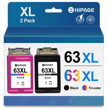 63XL Ink Cartridges Compatible for HP Printer Ink 63 Ink Cartridges Black and Tri Color for HP Ink 63 for Officejet 3830 4650 5255 5200 Envy 4520