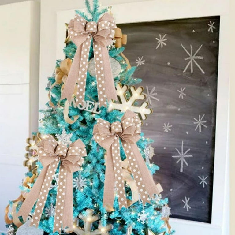  TONIFUL Burlap Wired Ribbon, 1-1/2 Inch Faux Burlap Ribbons,  Turquoise Aqua Blue Burlap Ribbon for Christmas Home Decor Gift Wrapping  Tree Topper Bow Wreath Outdoor Decoration DIY Crafts (10 Yards)