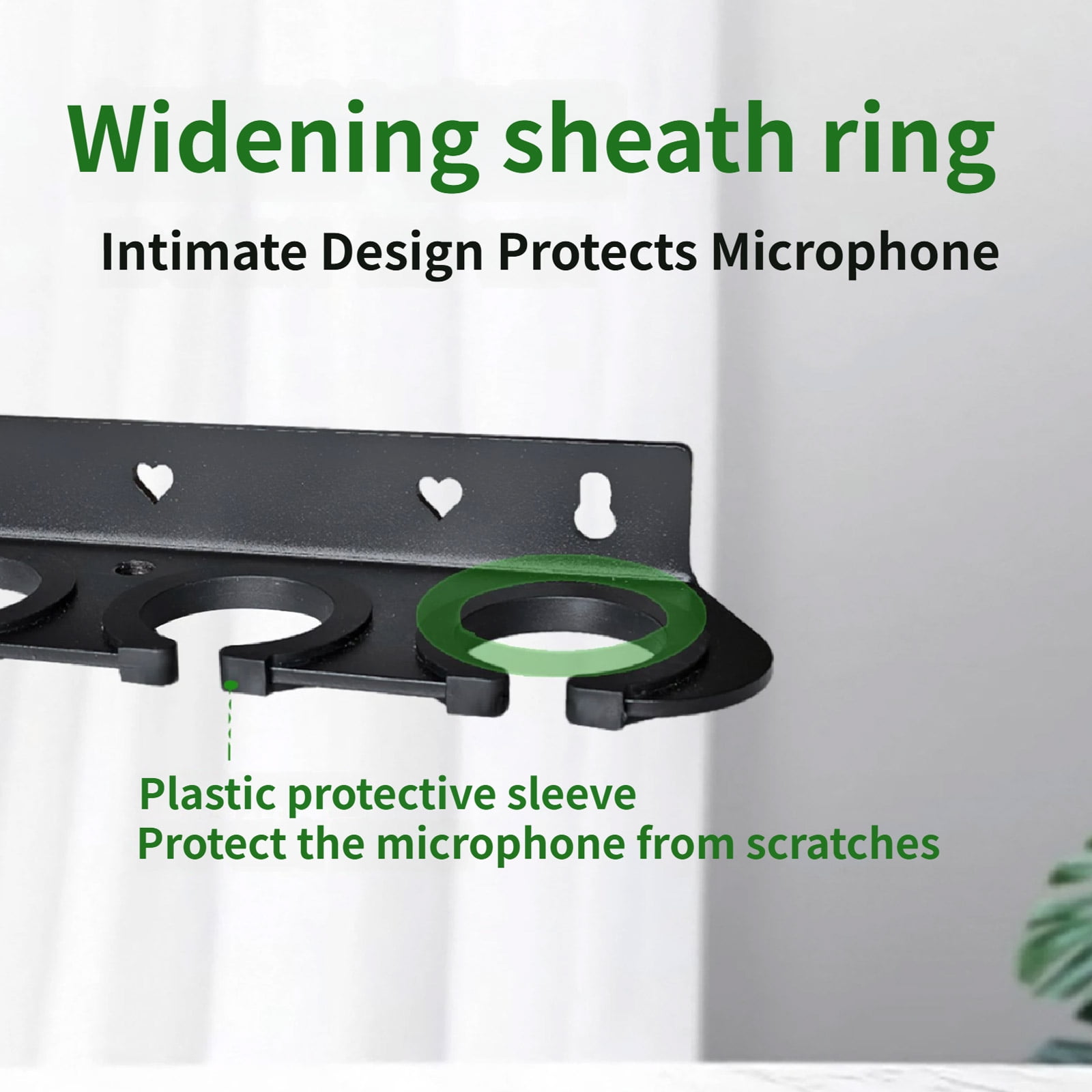 Metal Microphone Holder Compatible Various Microphones Includes Desktop Stand and Storage Tray Durability