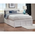 thumbnail image 2 of Madison Queen Platform Bed with Matching Footboard & Twin XL Trundle in White, 2 of 6
