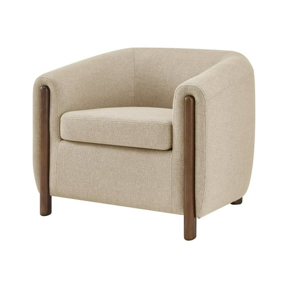 New Pacific Direct Ruth Fabric Accent Arm Chair in Barley Beige