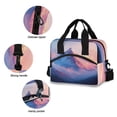 thumbnail image 5 of Lunch Bag Portable Crossbody Meal Bag Cooler Bag Insulated Lunch Bag Food Bag Handheld & Crossbody Design Picturesque Pink Mountain, 5 of 6