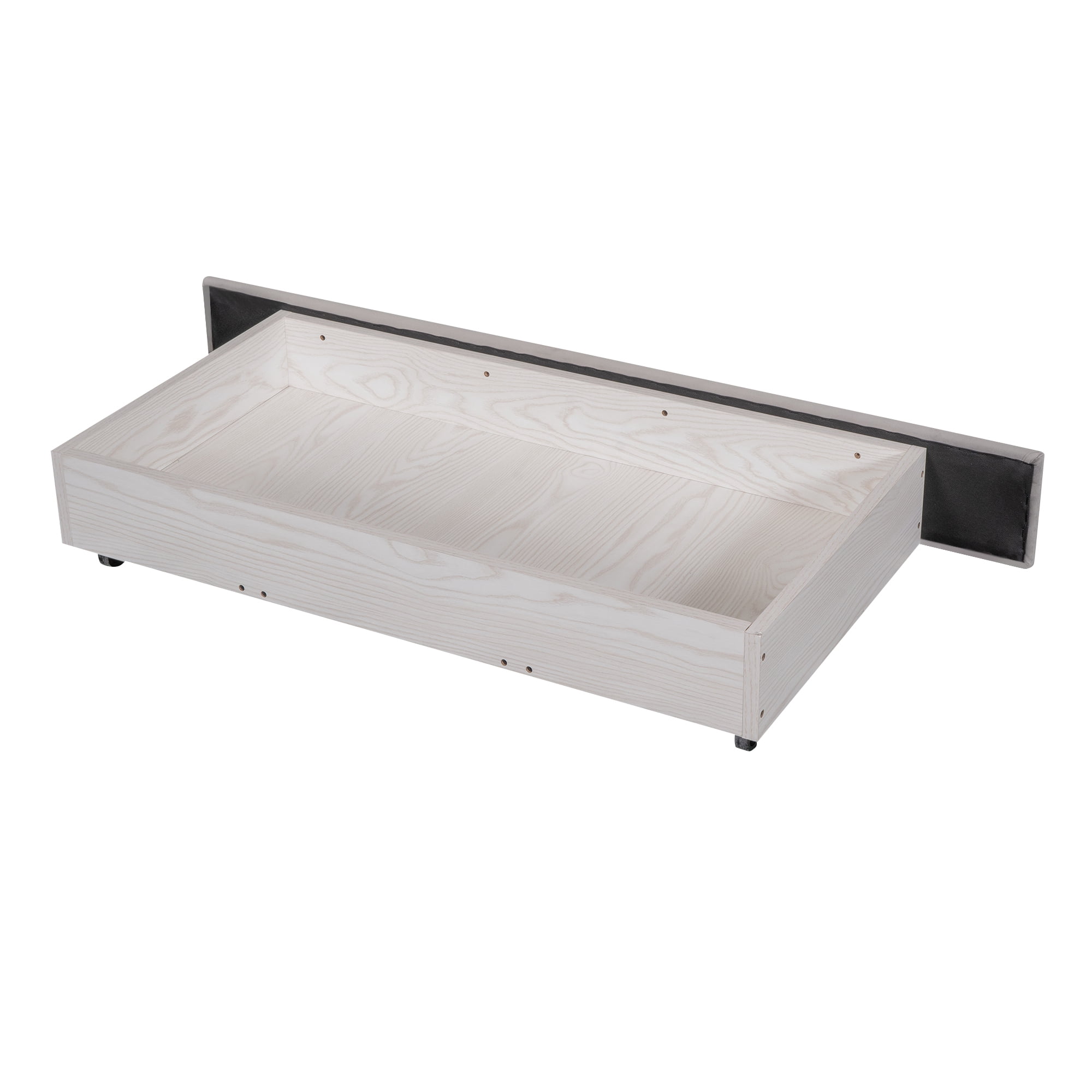 Leumius Full Size Platform Bed with A Storage Drawer,Velvet Upholstered Bed Frame with Wingback Vertical Channel Tufted Headboard,Gray
