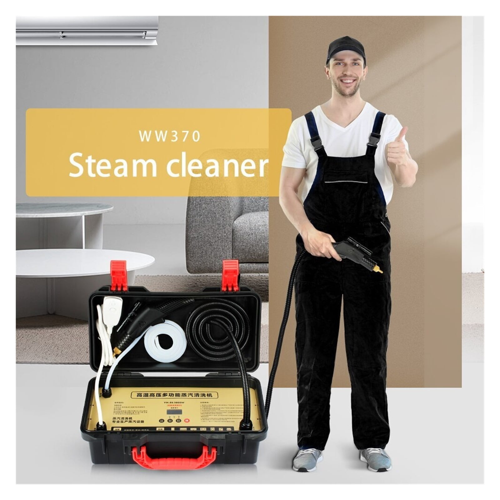 Commercial 3KW Steam Cleaner, Multifunctional Air Conditioning Kitchen Hood Car Steaming Cleaner, Sterilization Disinfector ,Efficient Cleaning