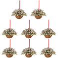 thumbnail image 1 of 8uds. Favores de fiesta artificiales de cesta colgante navideña iluminada preiluminada (02), 1 of 2