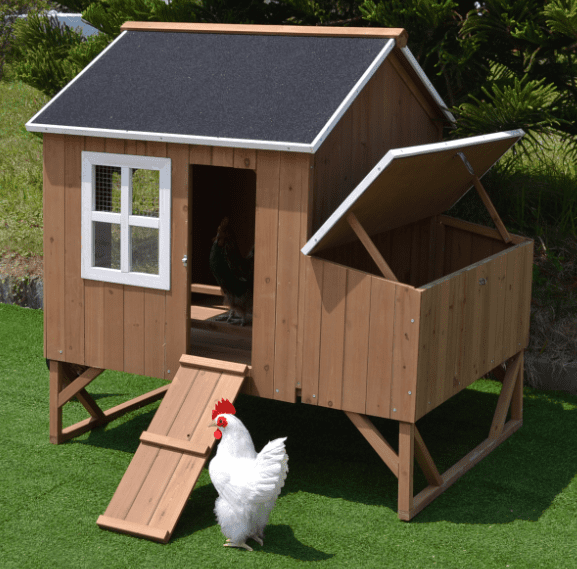 Omitree Deluxe Large Wood Chicken Coop Backyard Hen House 4-6 Chickens with 4 Nesting Box 