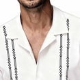 thumbnail image 4 of Afuyipoi Men's Floral Button-Down Shirt,Short Sleeve Turn-Down Collar Stylish Print White S, 4 of 6