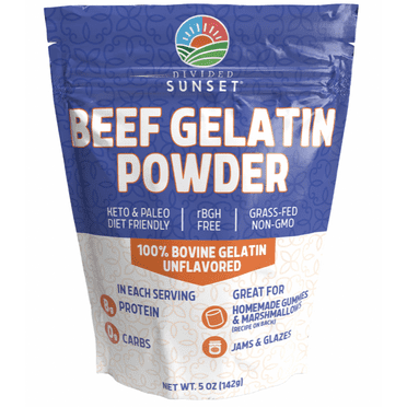 Divided Sunset, Unflavored Beef Gelatin Powder, 5 oz (142 g)
