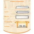thumbnail image 3 of Towallmark Chafing Dish for Buffet Set, 4 Packs 8 Qt Chafers and Buffet Warmers Sets With Folding Frame, Spoon & Tweezer for Weddings Parties Banquets Catering Events, Gold, 3 of 7