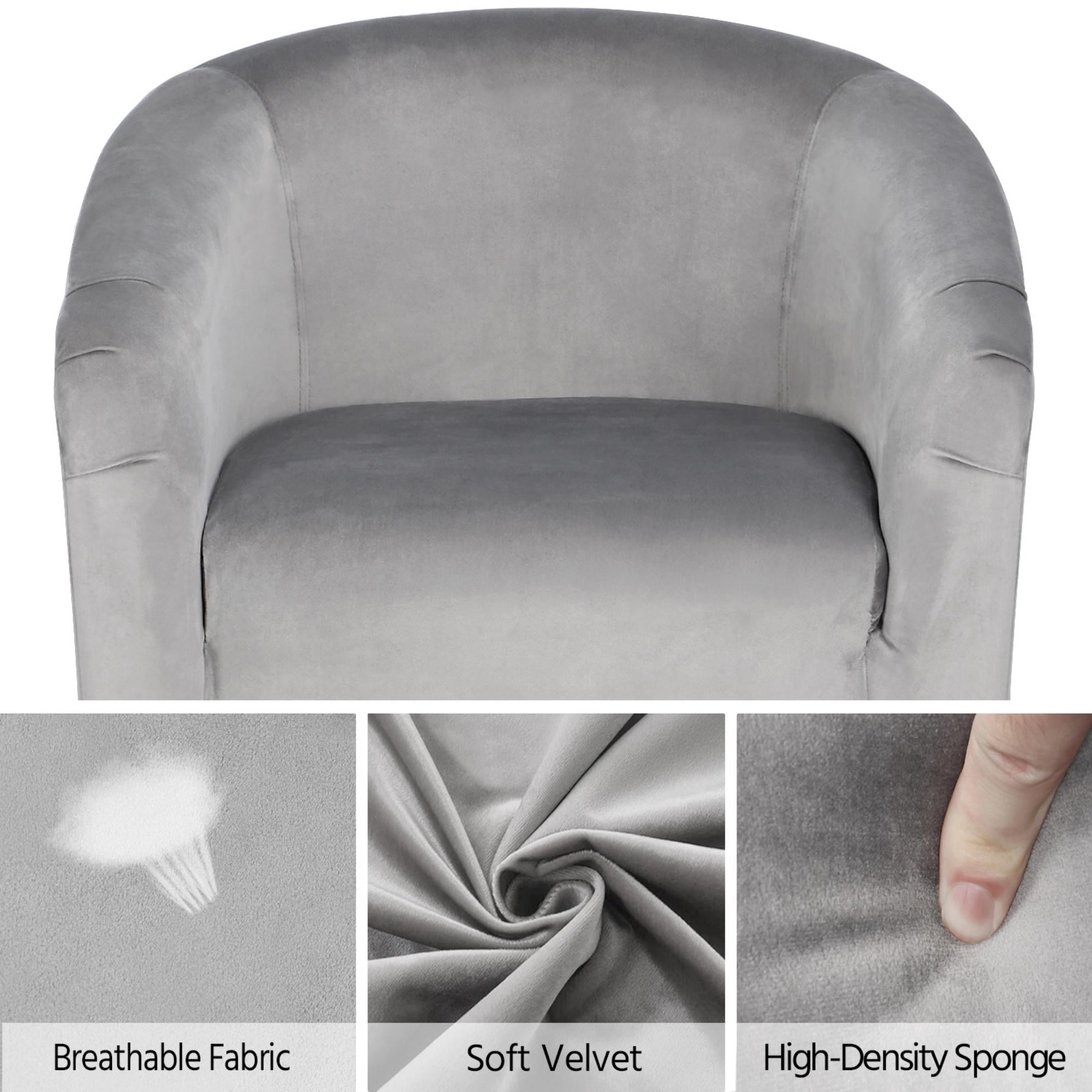 Renwick Modern Upholstered Tub Chair for Livingroom, Set of 2, Gray Velvet