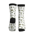thumbnail image 3 of Crew Socks for Women Men, cartoon bees funny white cute  Moisture Running Athletic Football Striped Socks Cushion Tube Socks, 3 of 7