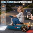 thumbnail image 5 of TOYBSNR 12V Electric Wiggle Car with Pedal, Ride on Toys for Kids with Cleaning Fun, Kids Car with Detachable Mop, Car for Kids Ages 3+, Indoor Outdoor, Green&Orange, 5 of 7