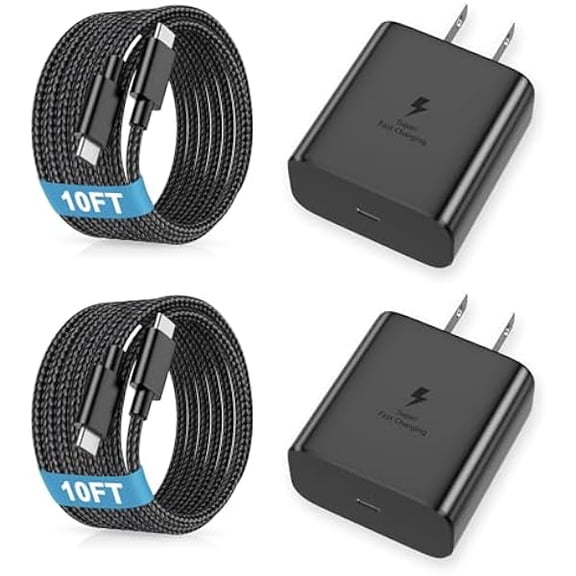 Quyaojz for 45W Fast Charger USB C, 45W Type C Fast Charger Compatible With Samsung Galaxy S25 Ultra/S25 /S24 Ultra/S24 /S23 Ultra/S23 /S22/S20, Tab 10FT Type C Cords