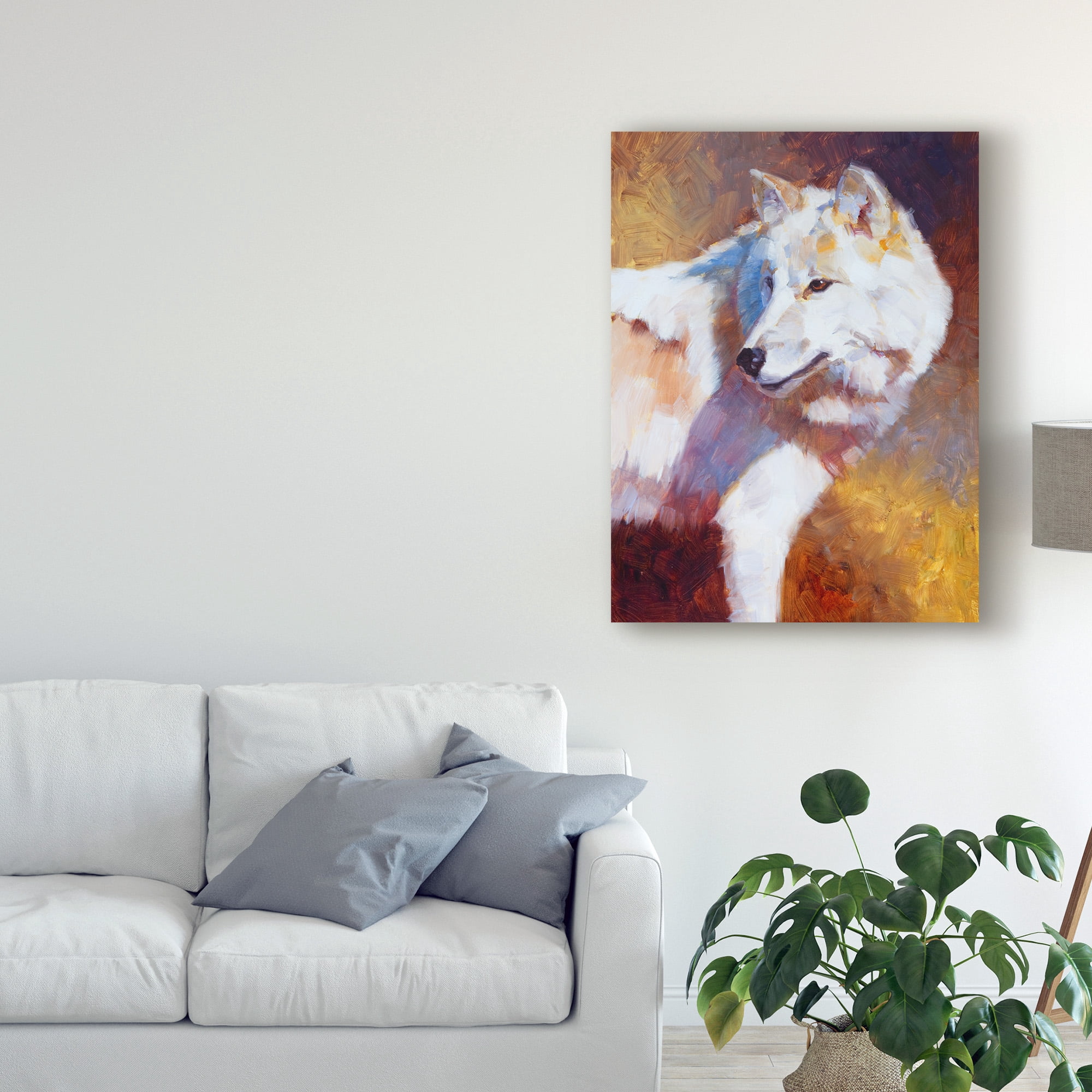 Trademark Fine Art 'White Wolf Color' Canvas Art by Julie T. Chapman