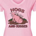 thumbnail image 4 of Inktastic Hogs and Kisses with Cute Pig Family Women's V-Neck T-Shirt, 4 of 5