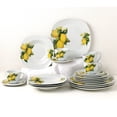 thumbnail image 4 of Stylish and Elegant 20 Pieces Porcelain Square Dinnerware Set Service for 4 People for Hosting Parties and Events - Lemon Design, 4 of 5