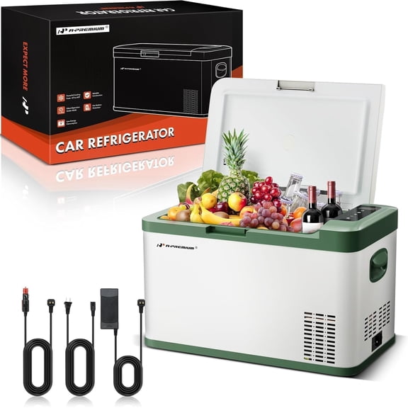 A-Premium 12 Volt Refrigerator 28QT/26.1L Portable Car Fridge Cooler, -4°F~68°F Portable Freezer Fast Cooling with 12/24V DC & 110/240V AC for Camping RV Roadtrips Truck Outdoor and Home Party Use