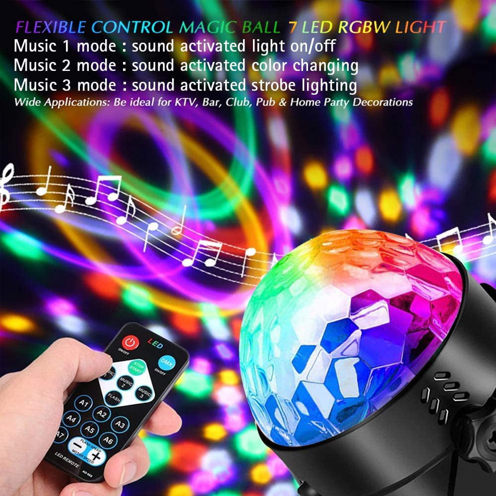 3 Packs DJ Disco Stage Lights-Multi Colors LED Car Atmosphere Light,Magic Light for Xmas Parties,Birthday,Club,Karaoke Sound Activated Party Lights USB Disco Party Lights 