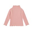 thumbnail image 1 of Kids Girls Solid Color Stand Collar Long Sleeve Pullover Blouse for Spring Fall, Yellow/Black/Wine Red/Pink/Gray, 1 of 8