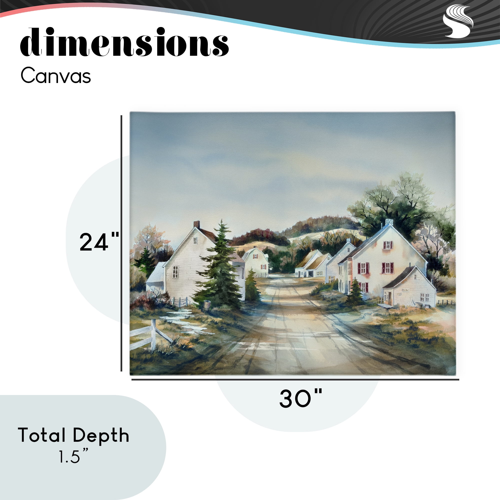 Stupell Industries Tranquil Village Road & Houses Canvas Wall Art, design by Owen Wexler