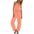 thumbnail image 6 of gakvbuo Summer Jumpsuits Womens Casual Strapless Overalls Romper Playsuit Suspender Trousers Off The Shoulder Sleeveless Outfits With Pockets, 6 of 9