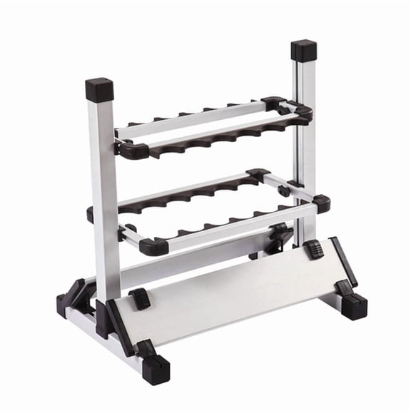 Garage Organization Aluminum Fishing Rod Holder Rack, 12-Slot Capacity, Silver