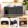 thumbnail image 3 of 2-in-1 Outdoor/Indoor Multi-Functional Hidden Enclosed Litter Box Furniture,Weatherproof Litter Box Enclosure with Adjustable Partition & Cat Door, Side Table, Easy to Clean & Assemble, Black, 3 of 11