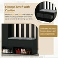thumbnail image 6 of Spaco Contemporary 39.3''W x 70.8''H Hall Tree Storage with Cushioned Storage Bench, Hallway Shoe Cabinet with Pegboard, Modern Coat Rack with 4 Hooks for Indoor, Black, 6 of 15