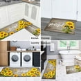 thumbnail image 4 of Sunflower Kitchen Rugs and Mats Sunflower Rugs Set for Kitchen Rug Wood Grain Retro Sunflower Kitchen Rugs Sets Non-Slip Floor Mat Doormat Runner Rug for Kitchen, Laundry, Living Room, Front Door, 4 of 5