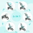 thumbnail image 4 of Qaba 6 in 1 Tricycle for Toddler 1-5 Years with Parent-Push Handle, Green, 4 of 10