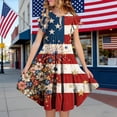 thumbnail image 2 of EnJoCho Girls' Casual 250th Anniversary Flag Print Ruffled Dress 4th of July Dresses for Girls USA Patriotic Dress American Flag A Line Dress Independence Day Outfit 5-14y, 2 of 4