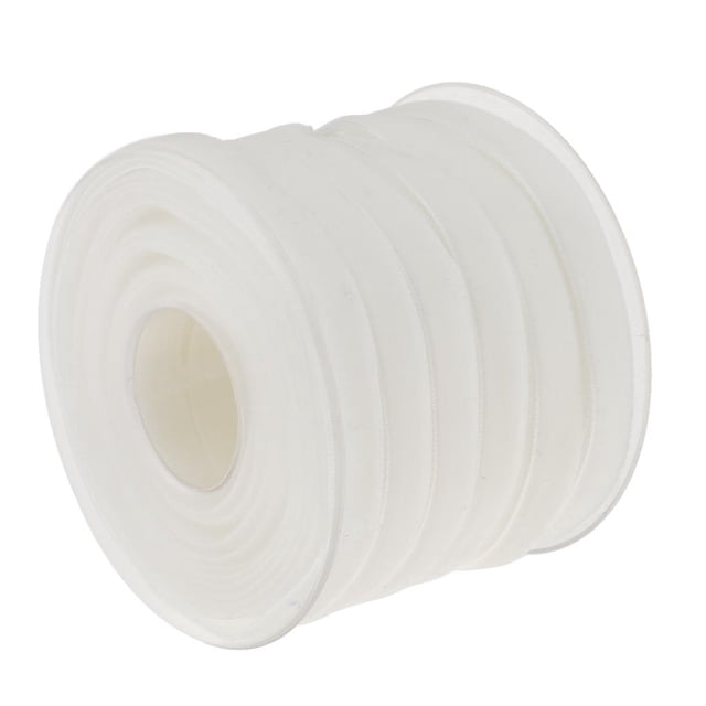 Cinta de terciopelo de color deslizante de 1 cm y 20 yardas para arreglos de regalo, embalaje para el cabello blanco