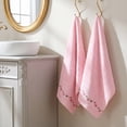 thumbnail image 2 of REGALWOVEN Floral Embroidered Hand Towels for Bathroom, 13 x 29 Inch Soft Absorbent Decorative Towel for Bath, Kitchen, Spa, Gym Pink 2-Piece, 2 of 5