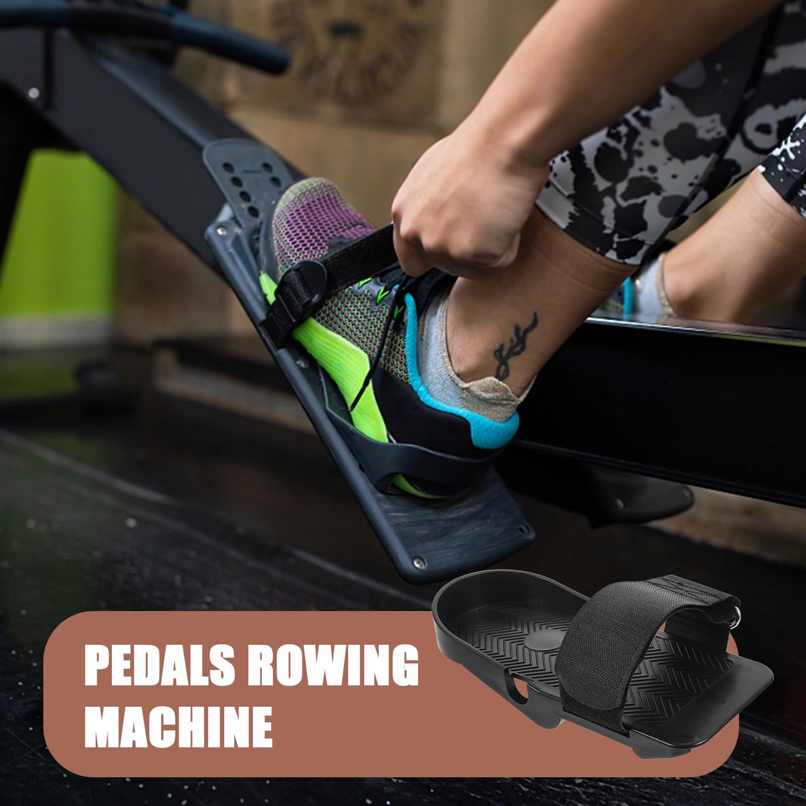 RUISINERY Rowing Machine Foot Pedals Light Weight Fitness Equipment Pedals Nonslip Flat Pedals for Workout Gym Sports Enduring