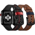 thumbnail image 3 of Vintage Leather Band for Apple Watch Series 10 9 8 7 SE Ultra 2 49mm 46mm 42mm 45mm 40mm 44mm Strap Watchband for iWAtch Accessories (Black,Series 10 46mm), 3 of 7