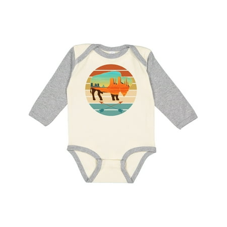 

Inktastic Buffalo Silhouette Retro Sunset Gift Baby Boy or Baby Girl Long Sleeve Bodysuit