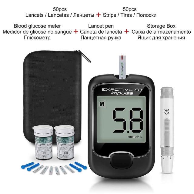 Probador de azúcar en sangre, medidor de glucosa para Diabetes, máquina de prueba de azúcar en glucosa, tiras de prueba, lancetas para Diabetes, prueba de sangre, cuidado de la salud de los dedos kaili Sencillez