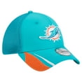 thumbnail image 3 of Men's New Era  Aqua Miami Dolphins Game Day Linear 39THIRTY Flex Hat, 3 of 6