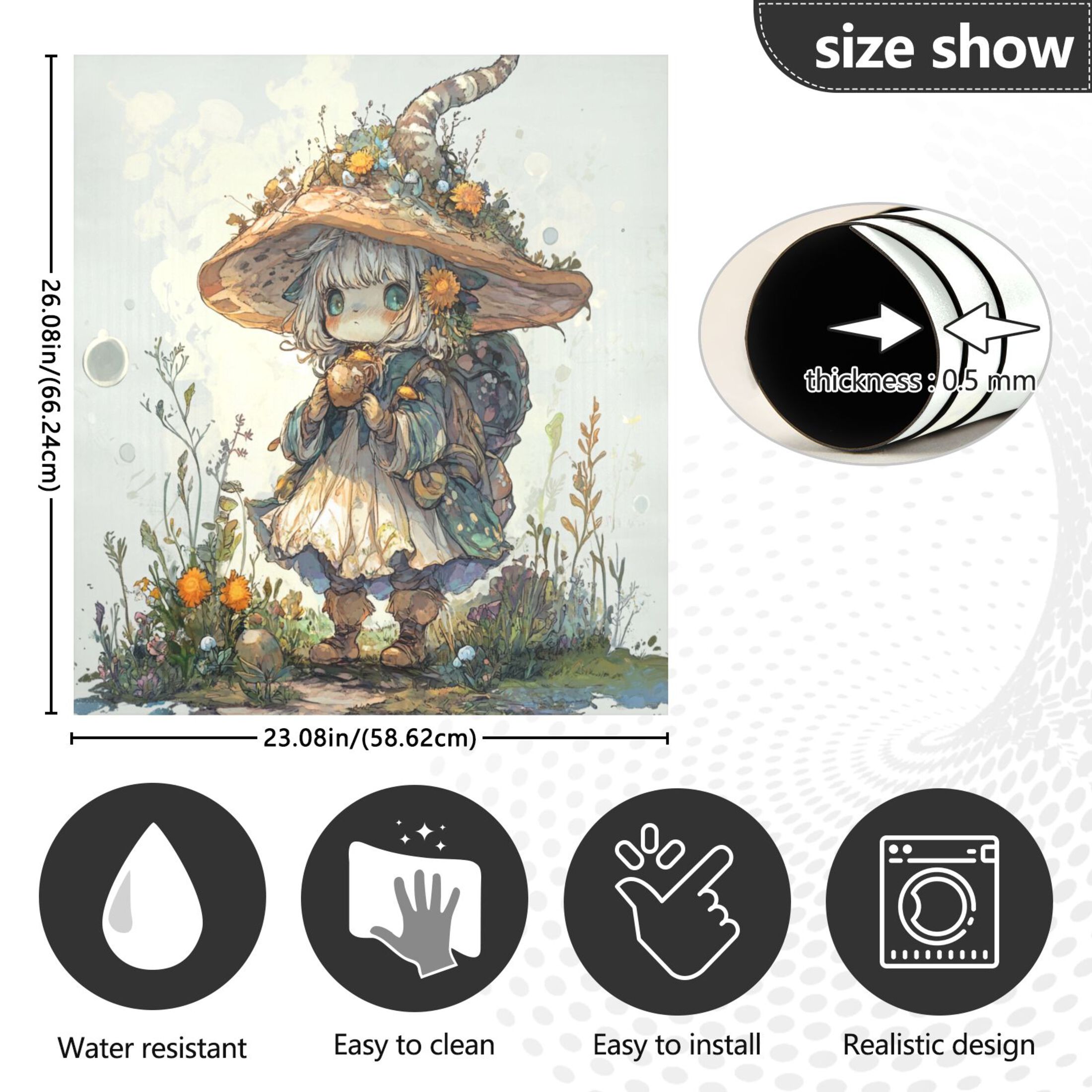 Dishwasher Magnetic Sticker 23x26 Inch Refrigerator Magnetic Sticker Washing Machine Magnetic Sticker Kitchen Panel Magnetic Sticker Home Decor Cartoon Beautiful Adventure Man
