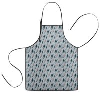 Light Blue Christmas Tree Pattern Kids Aprons for Girls and Boys,Adjustable Neck Strap Toddler Aprons for Kids Cooking Baking
