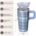thumbnail image 3 of 20oz Geometric Design Stainless Steel Tumbler Insulated Double Wall Handle Cup Leak Proof Lid With Straw For Hot Drinks, 3 of 5