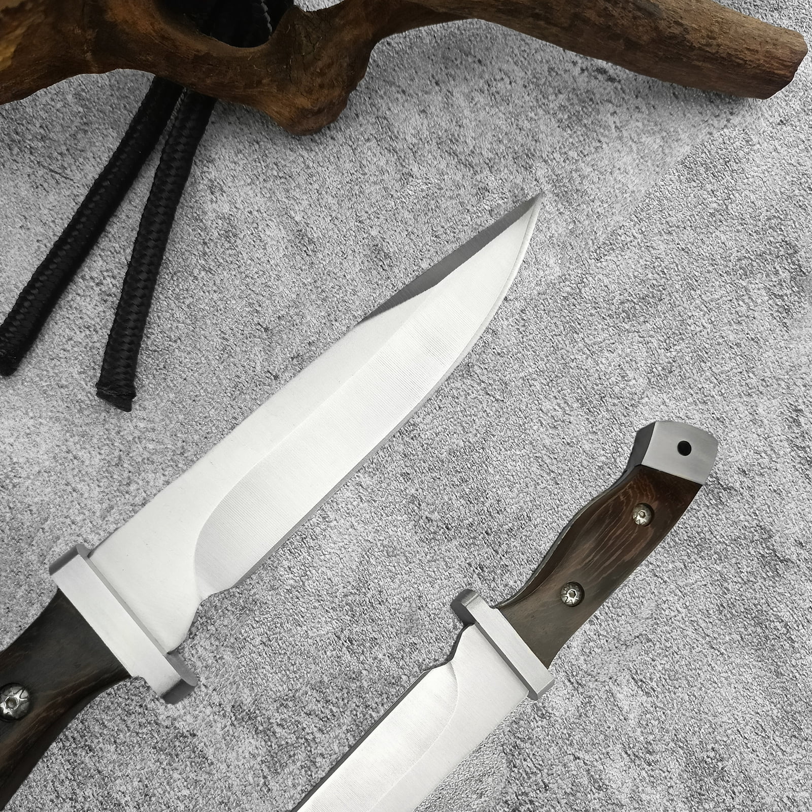 10 inch Bowie Knife with Leather Sheath, Full Tang Fixed Blade for Camping, Hiking, Outdoor Activities and Wilderness Survival
