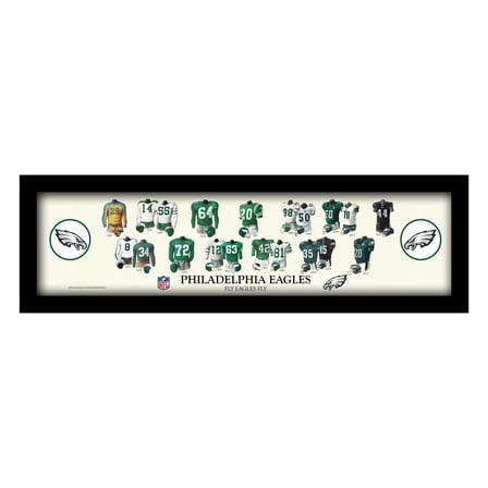 Philadelphia Eagles 12" x 36" Team Uniform Heritage Framed Wall Art