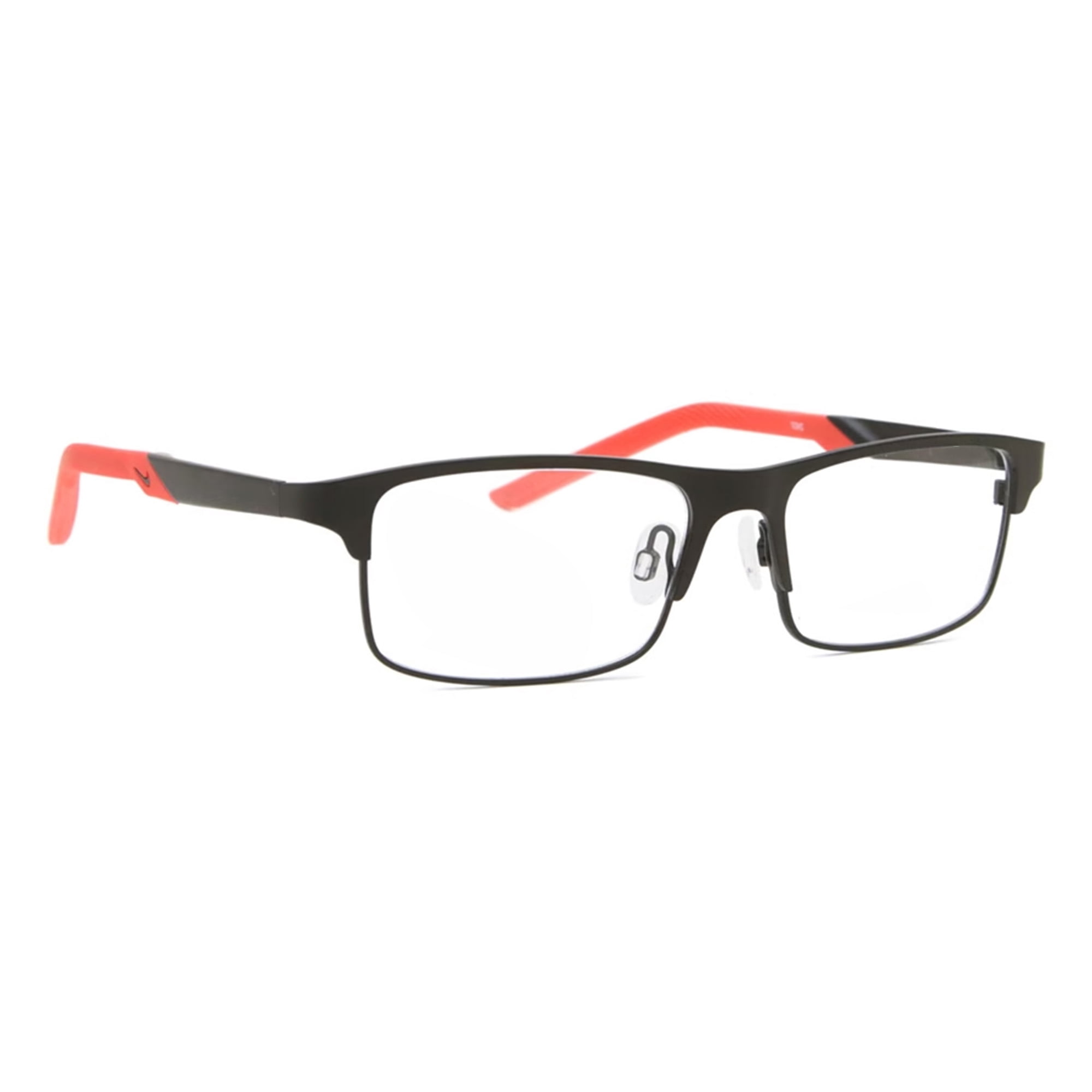 NIKE Youth NIKE 5592G Rx'ble Eyeglasses with Case, Satin Black/Ember Glow