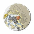 thumbnail image 1 of Animal Mouse Pad for Computers, Painting Style a Farmville Bighorn Sheep Animal Basketball Player Ilustration Art, Round Non-Slip Thick Rubber Modern Mousepad, 8" Round, Tan and Grey, by Ambesonne, 1 of 2