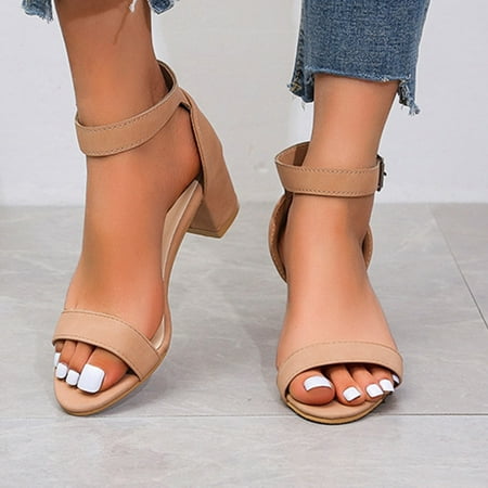 

Cathalem Comfy Sandals for Women Size 11 Fashion Womens Up Breathable Heels Lace Sandals Transparent Sandals for Women Heels Khaki 9